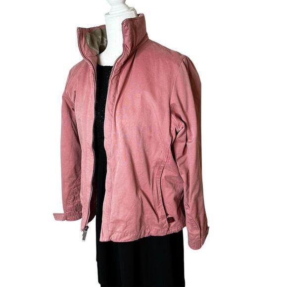Woolrich Women’s Bomber Jacket Size‎ M Pink Fleece Lined Foldable Hood - Picture 2 of 8